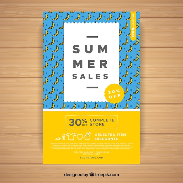 Kostenloser Vektor sommer-verkauf-flyer