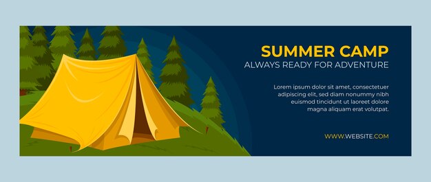 Sommercamp-Twitter-Header im flachen Design