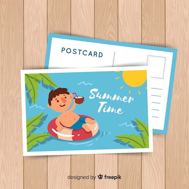 Sommerferien-postkarte