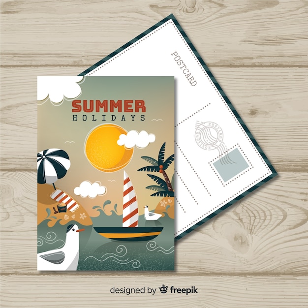 Sommerferien-postkarte