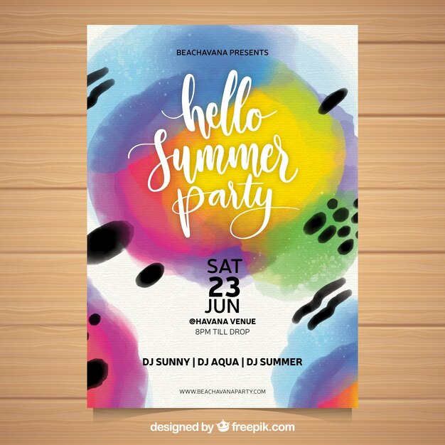 Sommerfesteinladung mit Farben und Formen