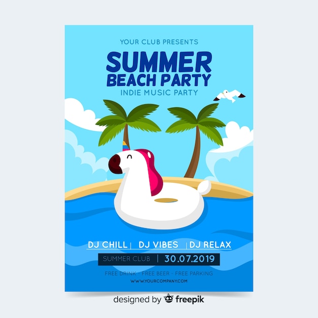 Sommerfestplakat- oder -fliegerschablone druckfertig