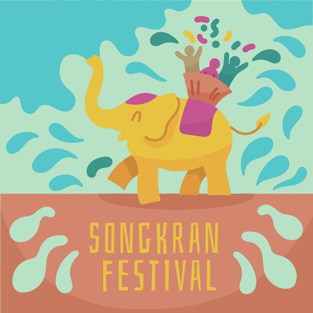 Songkran mit elefant