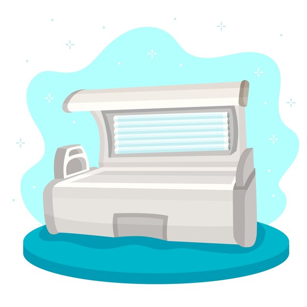 Sonnenbankillustration des flachen Designs