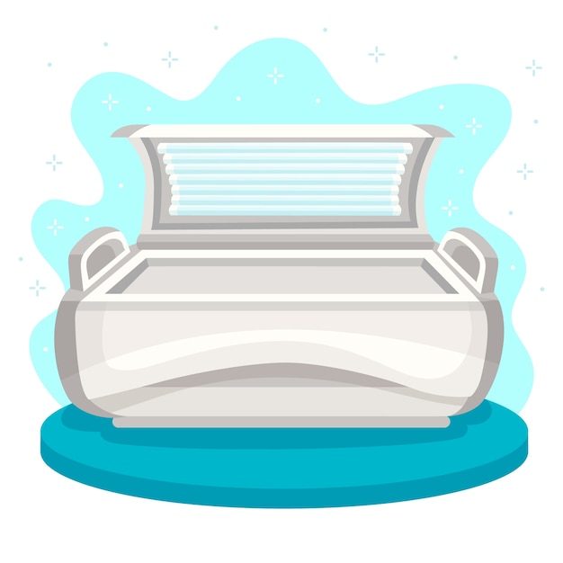 Sonnenbankillustration des flachen Designs