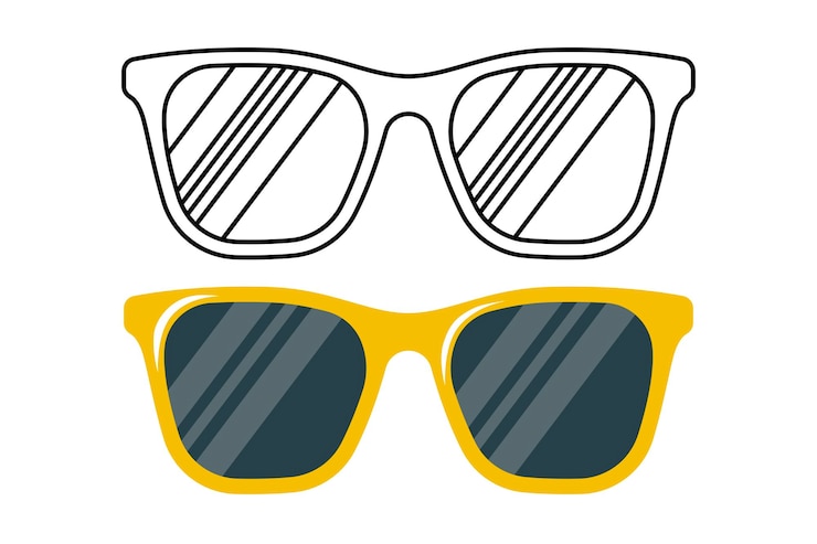 Kostenlose Vektor sonnenbrille flach und konturförmig