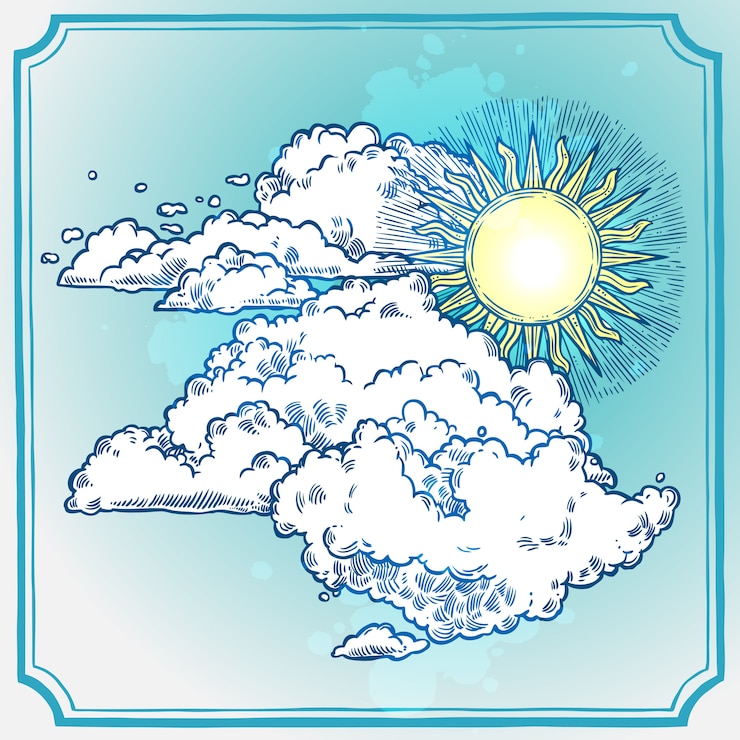 Kostenlose Vektor sonniger himmel rahmen
