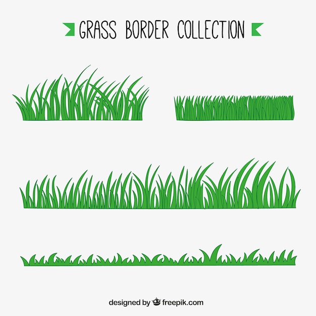 Sortiment von fünf Gras Grenzen