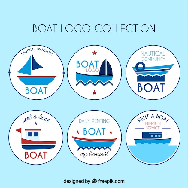 Sortiment von rundboot-logos