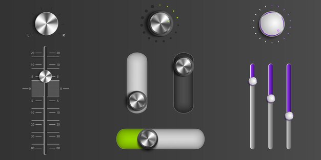 Sound-Mixer-Schieberegler und -Regler