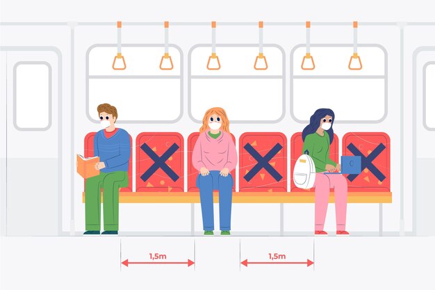 Soziale Distanzierung im öffentlichen Verkehr