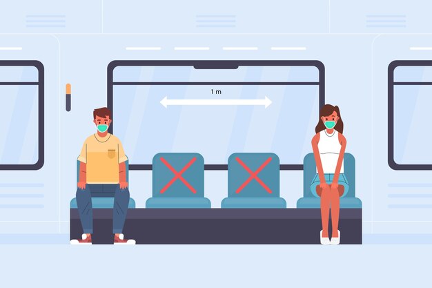 Soziale Distanzierung im öffentlichen Verkehr