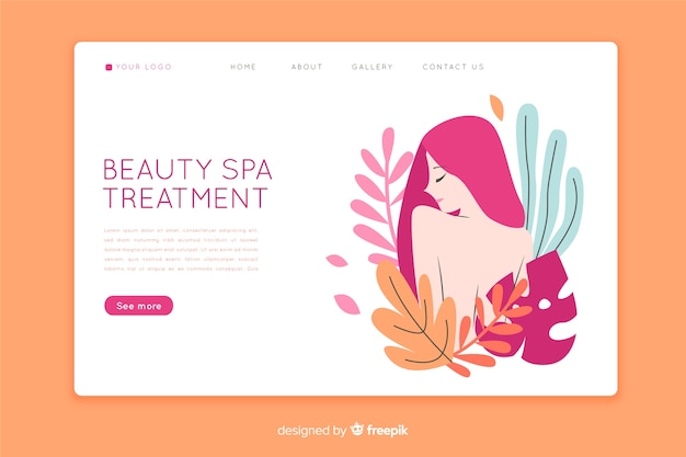 Kostenloser Vektor spa landing page