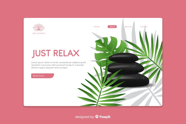 Kostenloser Vektor spa landing page