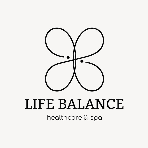 Spa-Logo-Vorlage, Gesundheits- und Wellness-Business-Branding-Design-Vektor, Life-Balance-Text