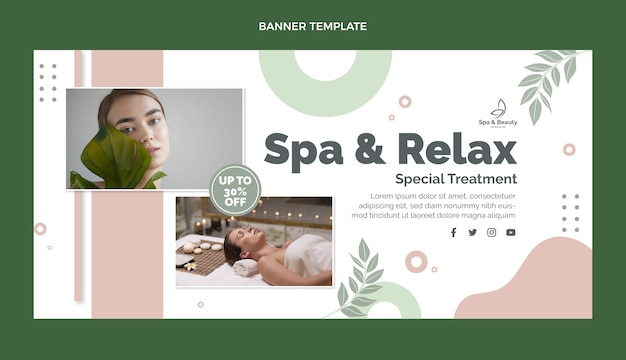 Spa-Verkaufshintergrund im flachen Design