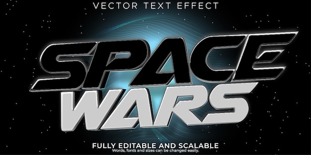 Space wars texteffekt bearbeitbare zukunft und texhno schriftstil