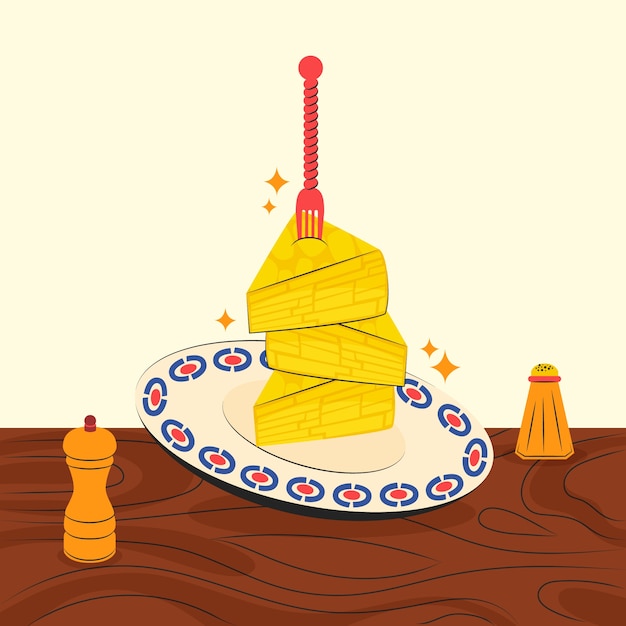 Spanische Omelette-Illustration