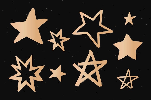 Sparkly Stars Gold Space Doodle Aufkleber