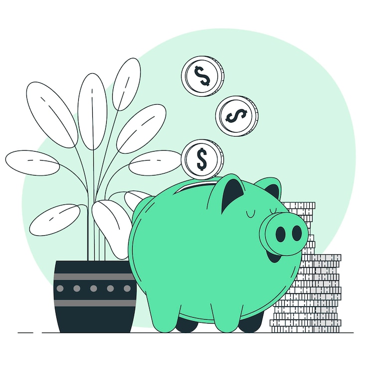 Kostenlose Vektor sparschwein-konzeptillustration