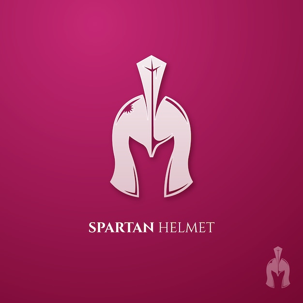 Kostenloser Vektor spartan-helm-logo-design-vorlage