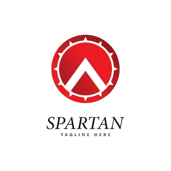 Spartanischer schild-logo-symbol-vektor