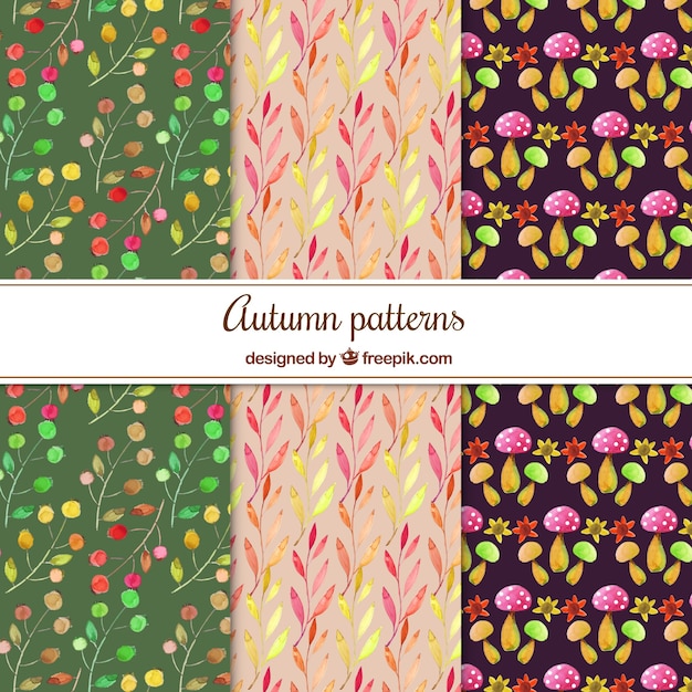 Spaß Herbst Muster mit Aquarell-Stil