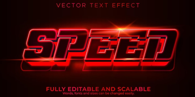 Speed race texteffekt, bearbeitbarer schnell- und sporttextstil