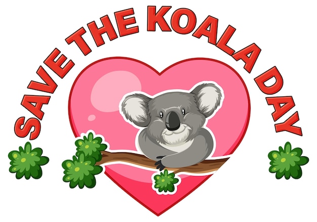 Kostenloser Vektor speichern sie das koala-tag-banner-design