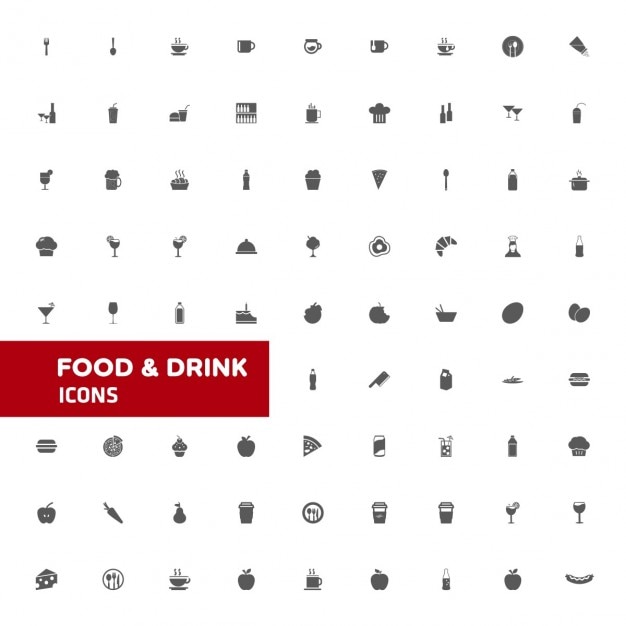 Speisen und Getränke Icon-Set