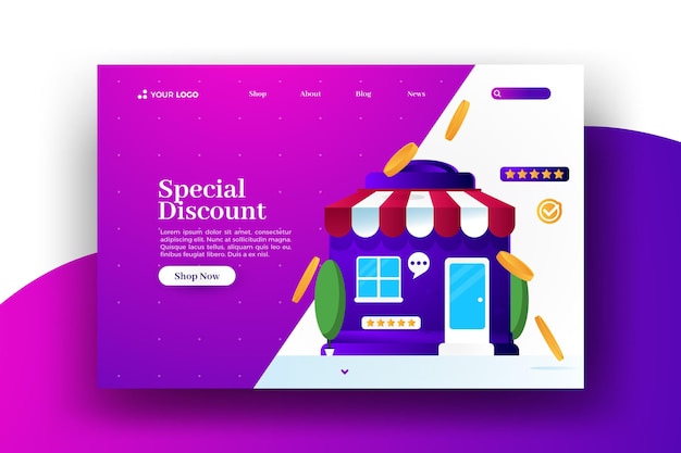 Spezielle Web-Landingpage für Online-Rabattverkäufe