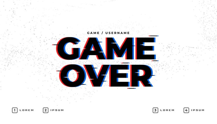 Kostenlose Vektor spiel über text im hintergrund im glitch-stil