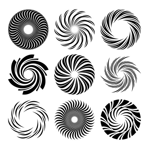 Spiralförmige Kreisillustration des flachen Designs