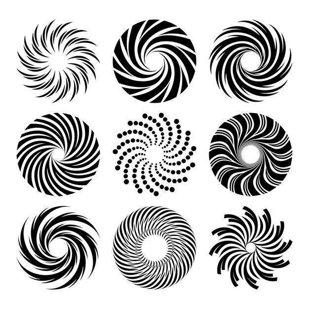 Spiralförmige Kreisillustration des flachen Designs