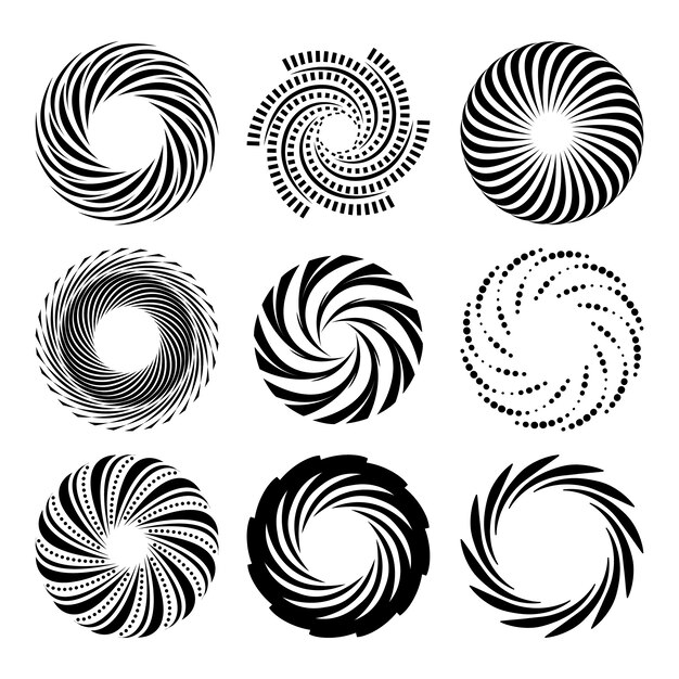 Spiralförmige Kreisillustration des flachen Designs
