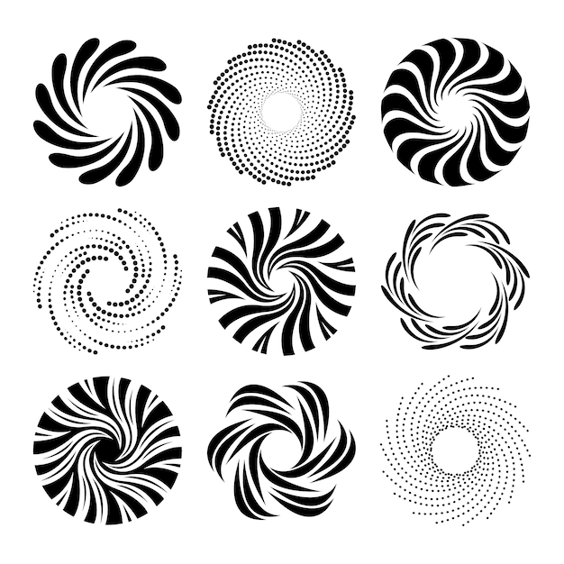 Kostenloser Vektor spiralförmige kreisillustration des flachen designs