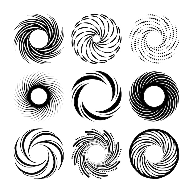 Spiralförmige kreisillustration des flachen designs