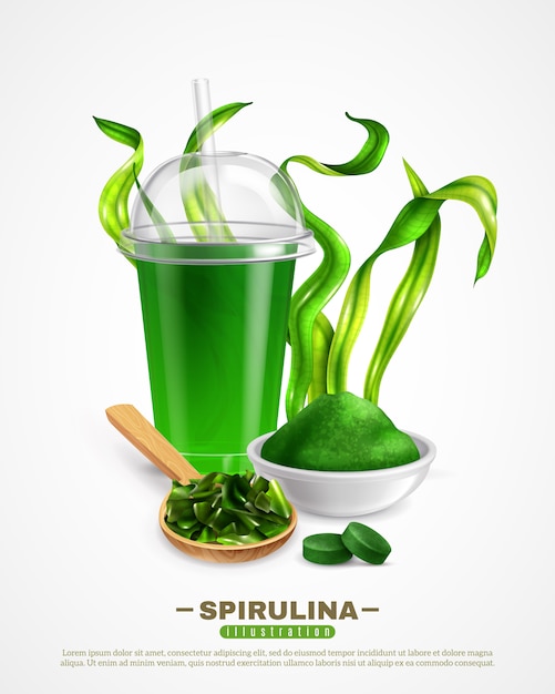 Spirulina Ergänzung mit getrocknetem Algenpulver