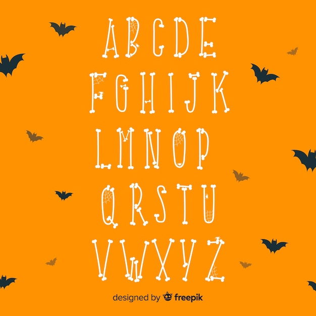 Spooky halloween alphabet satz