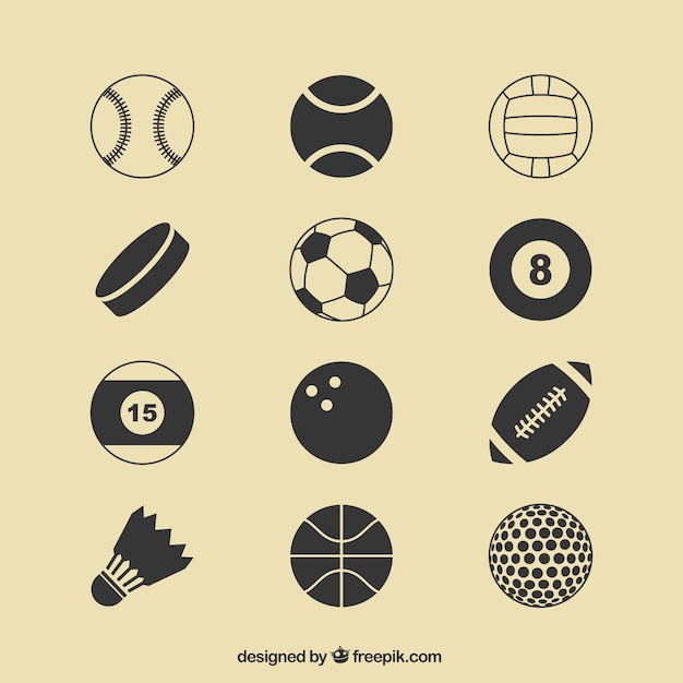 Kostenloser Vektor sport balls icons