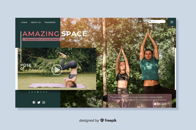 Sport Landing Page mit Foto