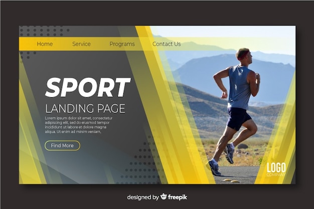 Sport landing page mit foto