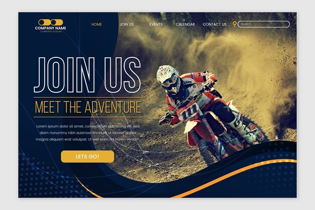 Sport Landing Page mit Foto