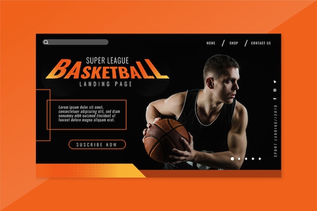 Sport Landing Page mit Foto
