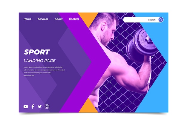 Sport landing page mit foto