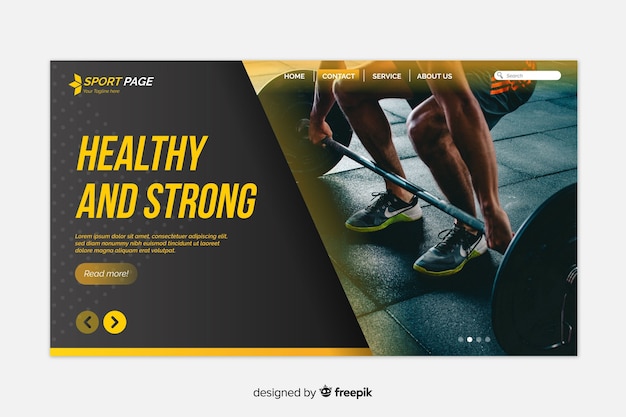 Sport landing page mit foto