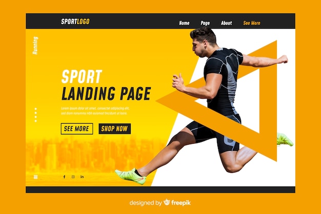 Sport landing page mit foto