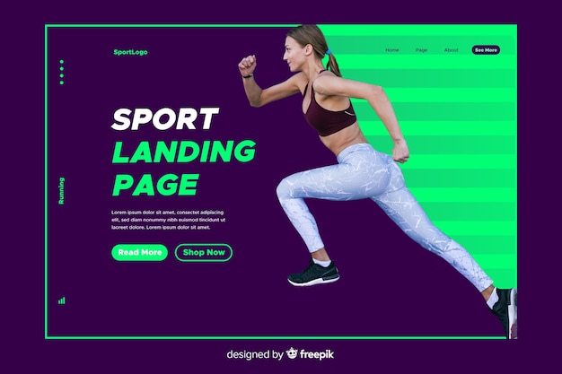 Sport landing page mit foto