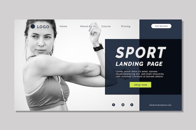 Sport Landing Page mit Fotovorlage