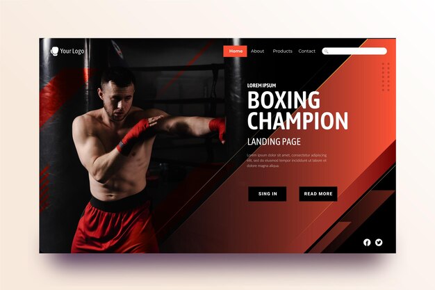 Sport Landing Page Vorlage